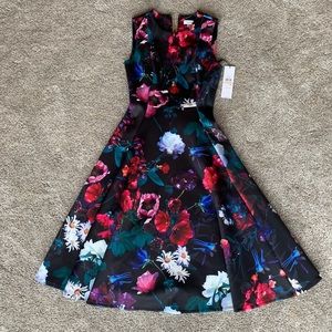NWT Calvin Klein floral skater dress